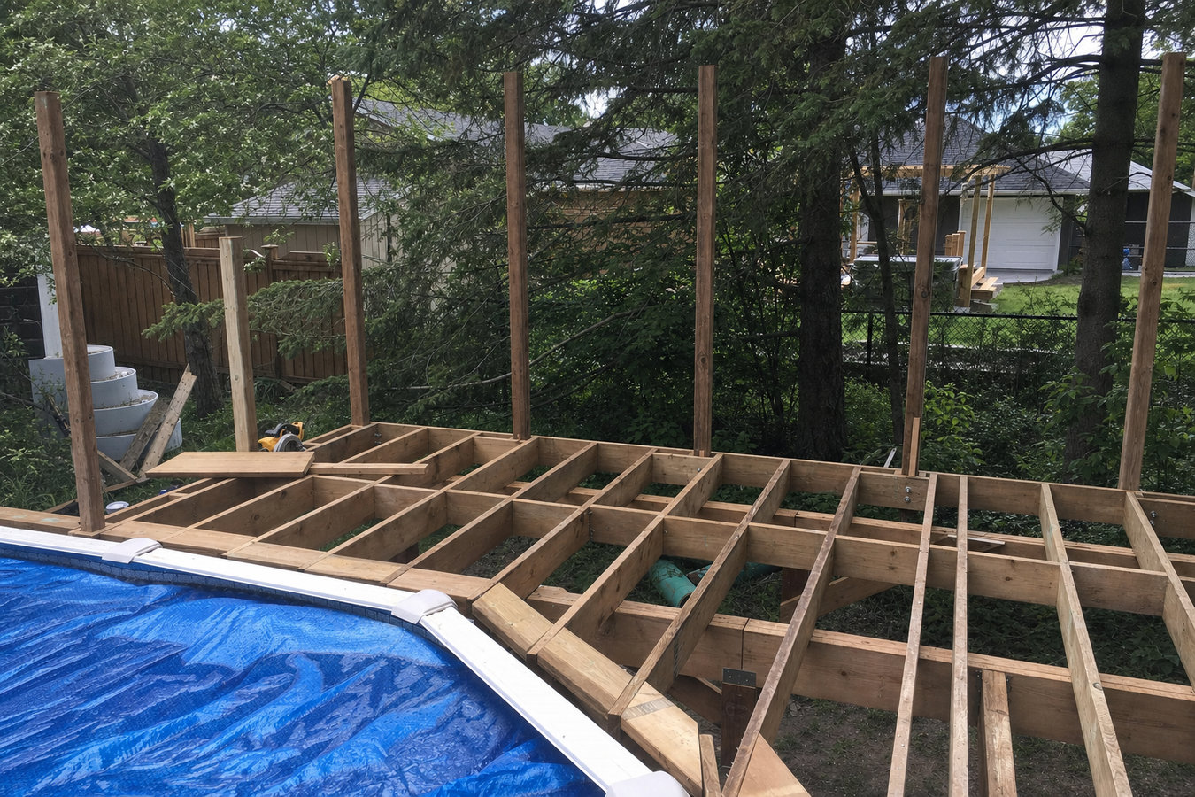 Pool deck construction